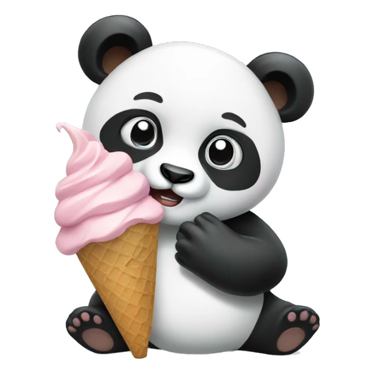 Panda eating ice cream sticker