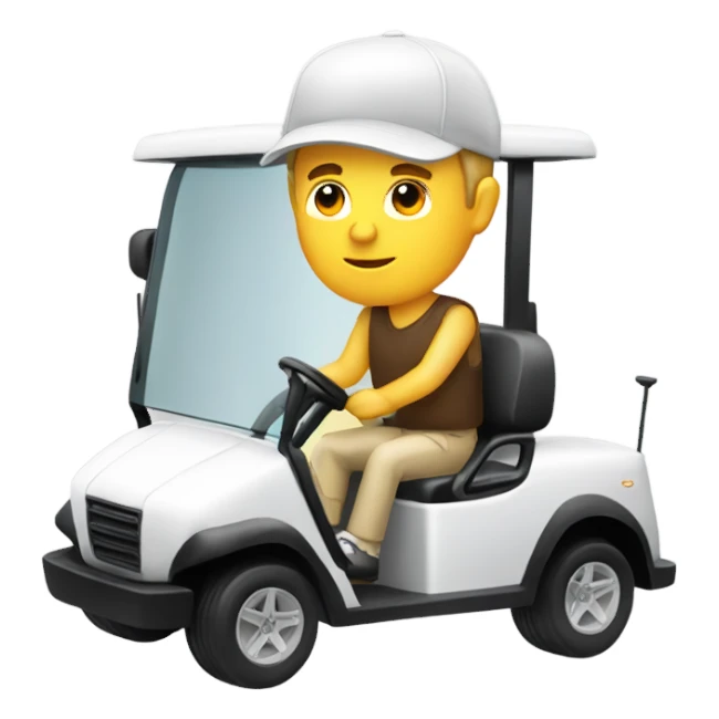 White guy driving golf cart sticker