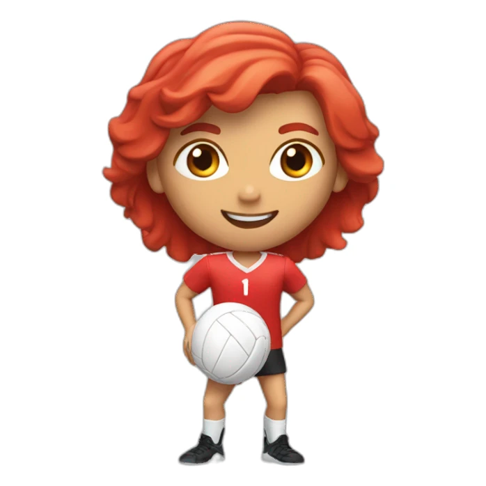 volley-ball player red shirt sticker