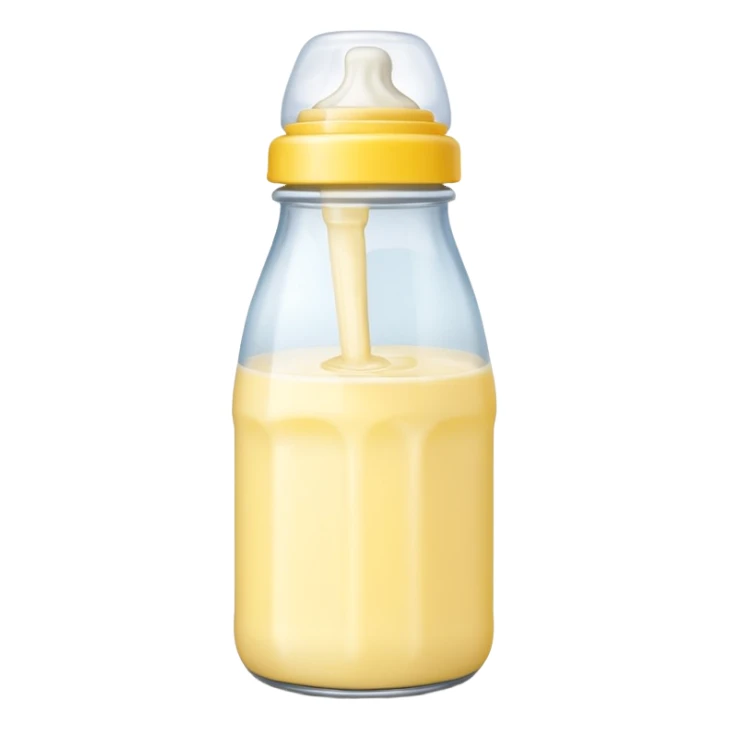 baby Milk bottle yellow sticker