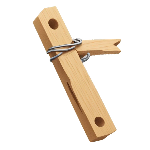 an open wooden clothespin sticker