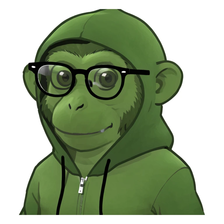Monkey with glasses and hoodie on  sticker