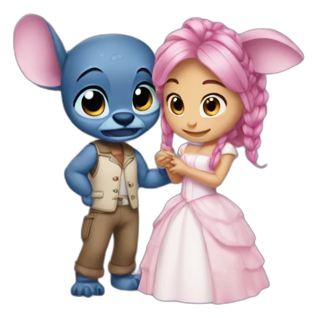 Stich love et Angela  sticker