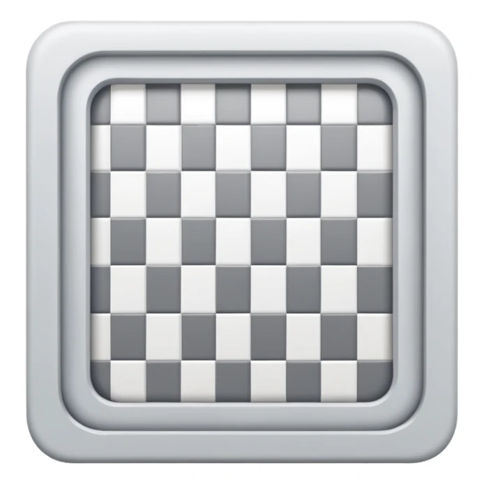 Light gray and white square with a checkered pattern 8x8 3d icon sticker
