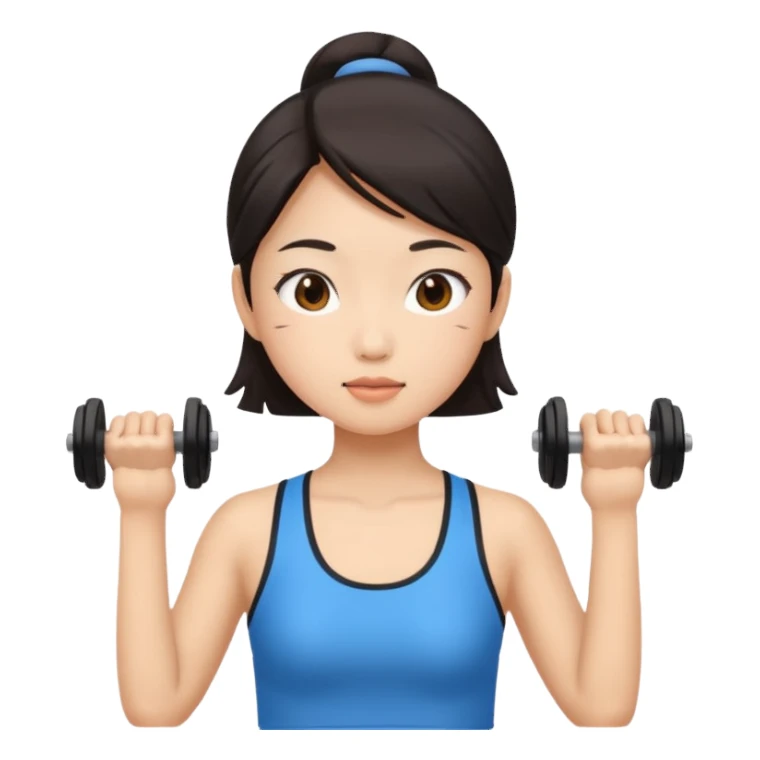 Asian girl exercising sticker