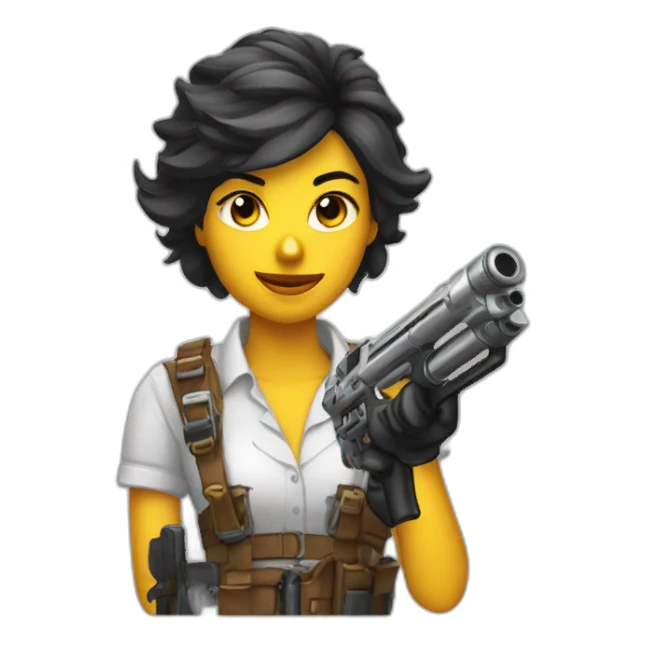 Chica morocha con tufting gun sticker