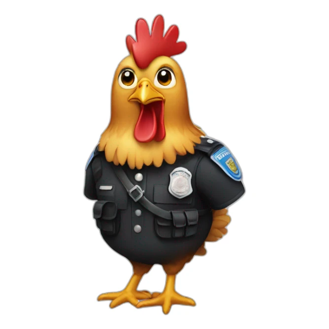 Chicken-police sticker