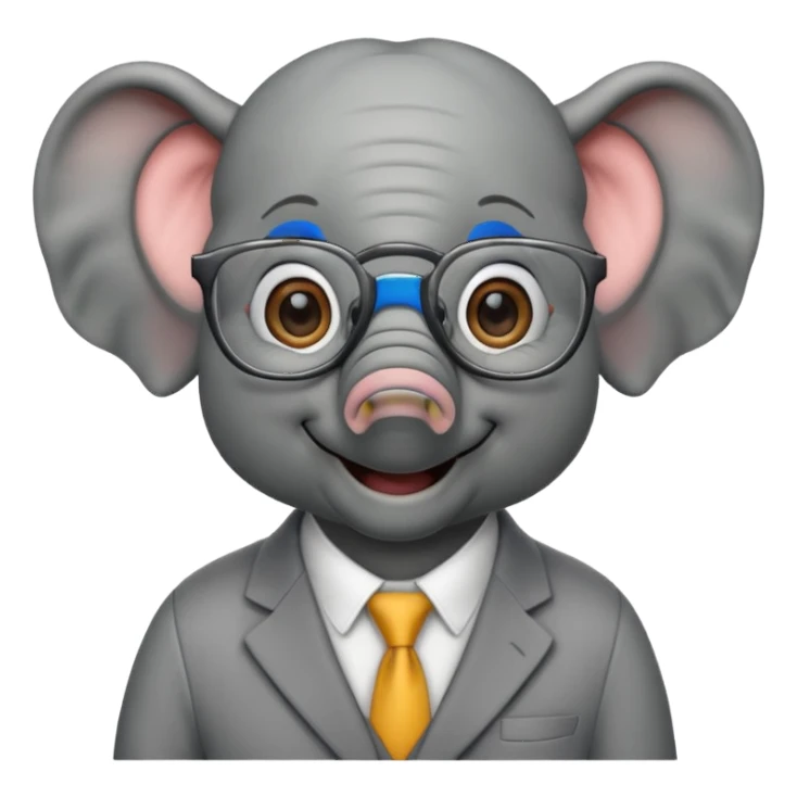 gözlüklü filler sticker