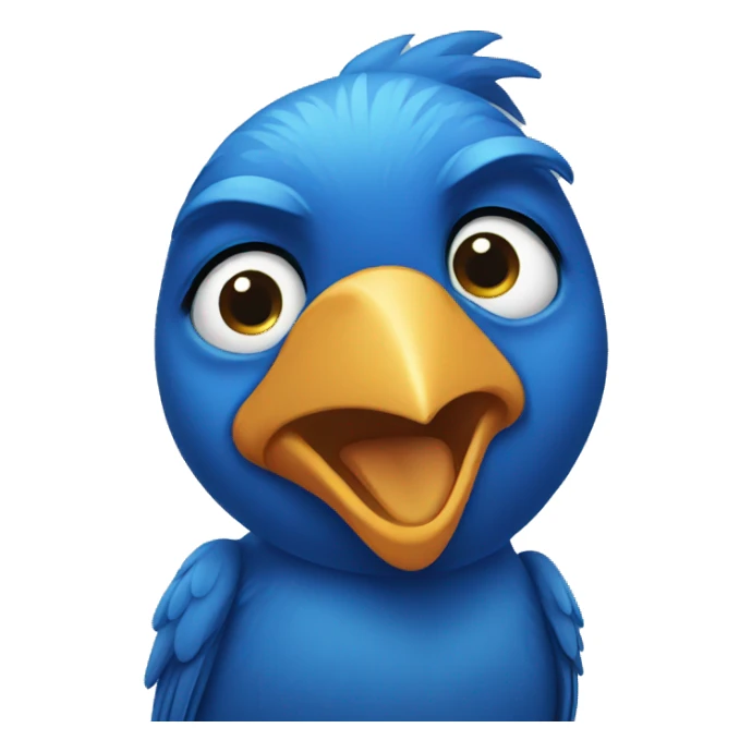 Blue bird raising eyebrow  sticker