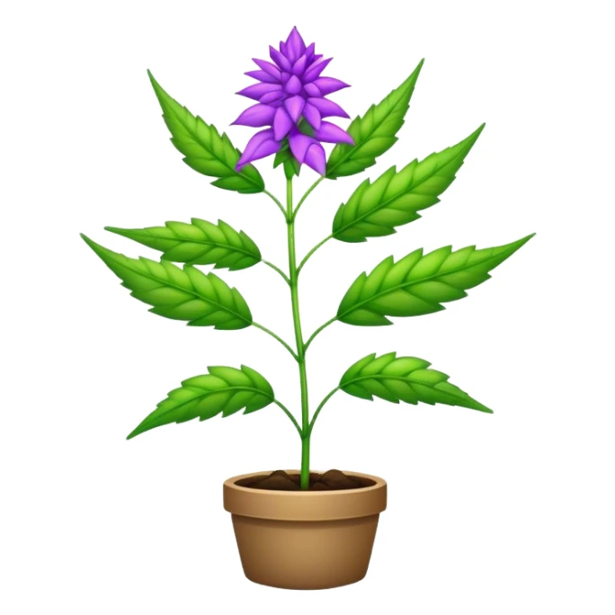 Purple and green Weed plant ￼ sticker