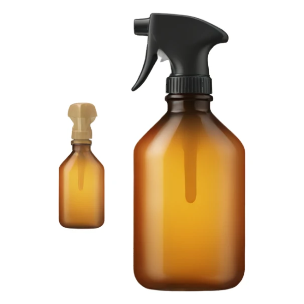 Amber glass spray bottle sticker