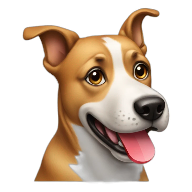 dog with a coke sticker