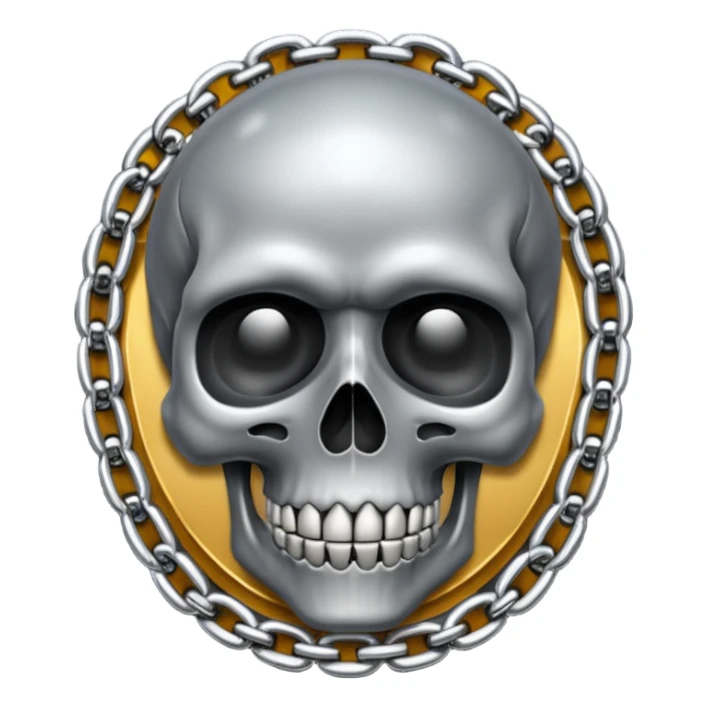 Skull with a chain sticker