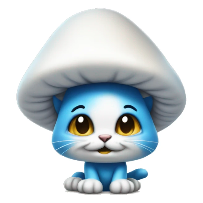 smurf cat white mushroom hat holding a staf sticker