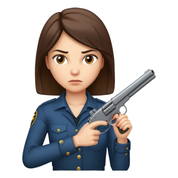 A Nina holding a gun sticker