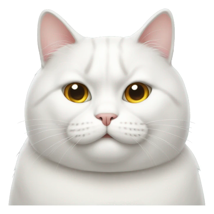 fat white cat sticker