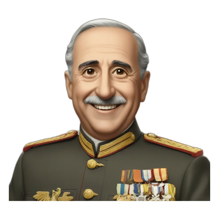 General Francisco Franco saludando sonriente sticker