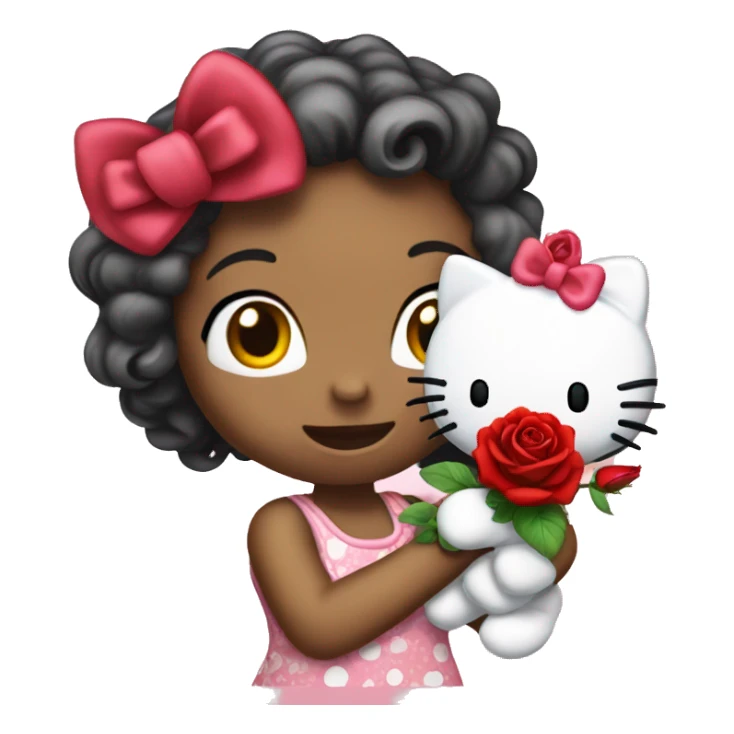 Hello kitty with rose in left hand sticker