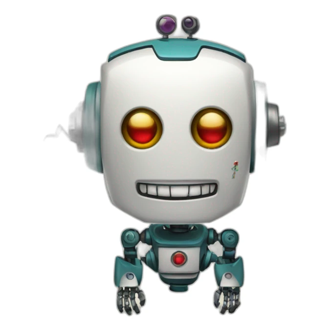 Finicial robot with graphs and tatoos sticker