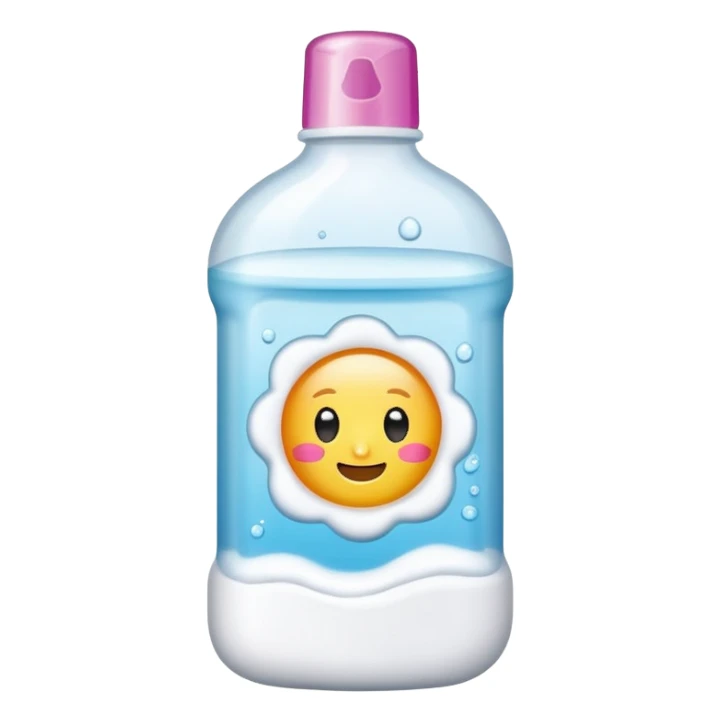 Bottle with a sticker for bath foam   sticker