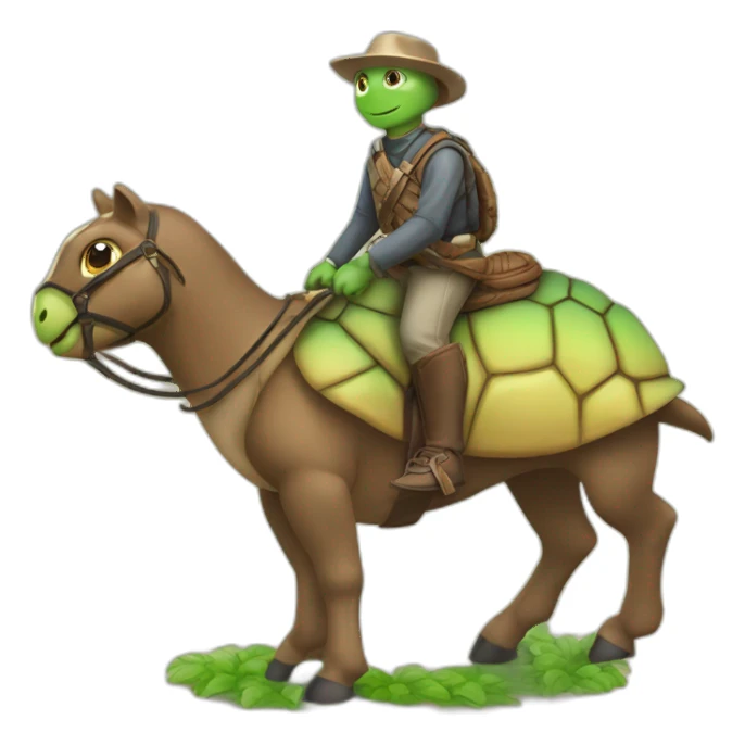Tortue sur un cheval sticker