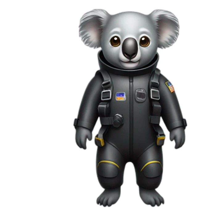 koala in black rubber diving suit sticker