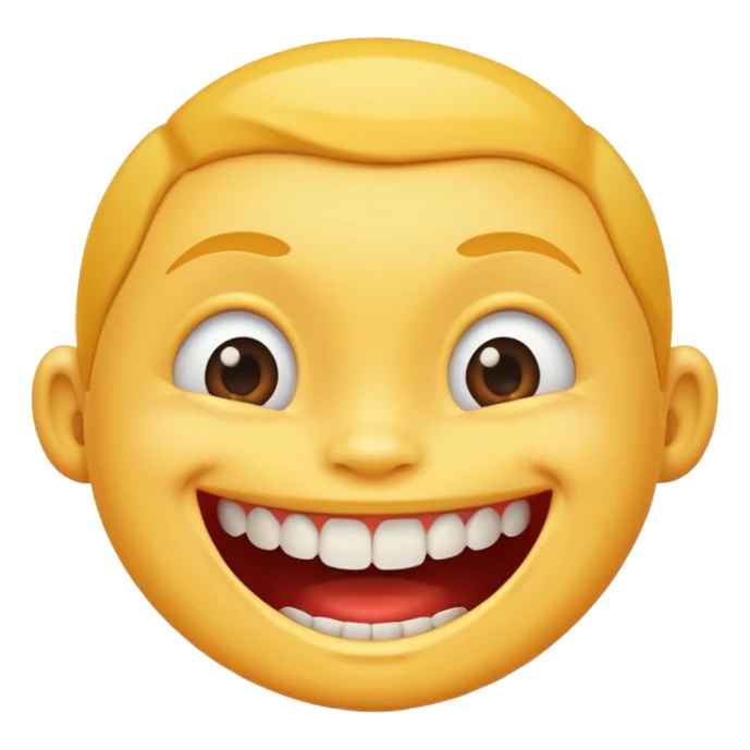 Big toothy child like grin sticker
