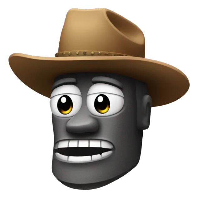 moai with cowboy hat sticker