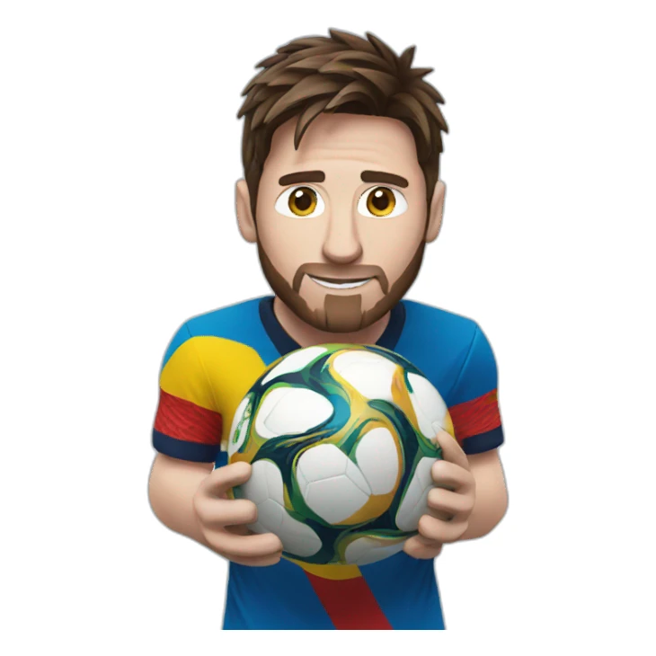 Messi holding world cup sticker
