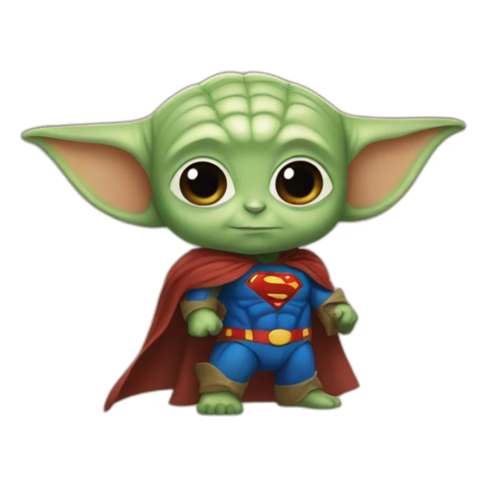 baby yoda superman sticker
