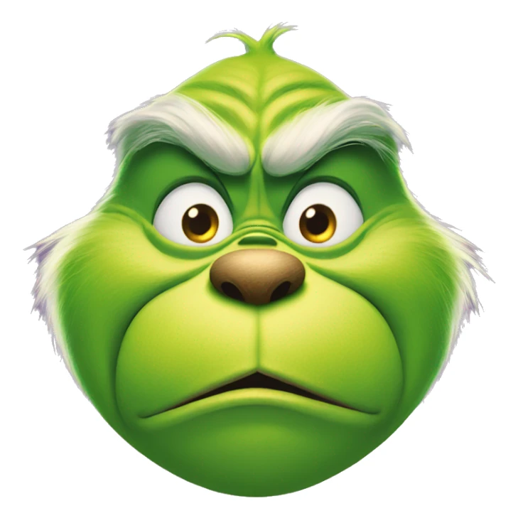 The Grinch smirking mouth closed  sticker