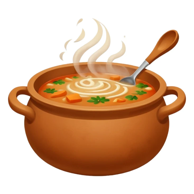 soup in clay, no spoon sticker