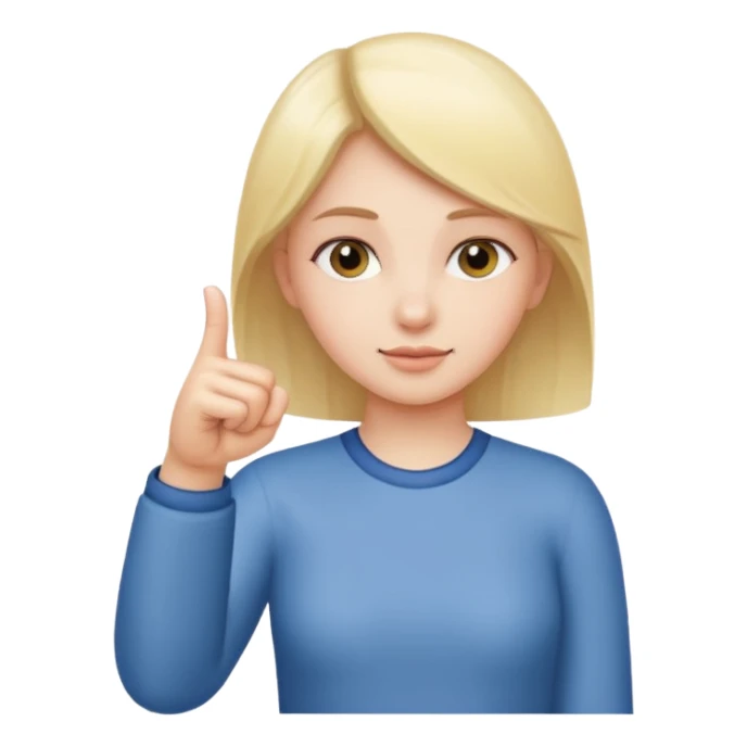 Make a girl put her thumb and pointer finger together  sticker