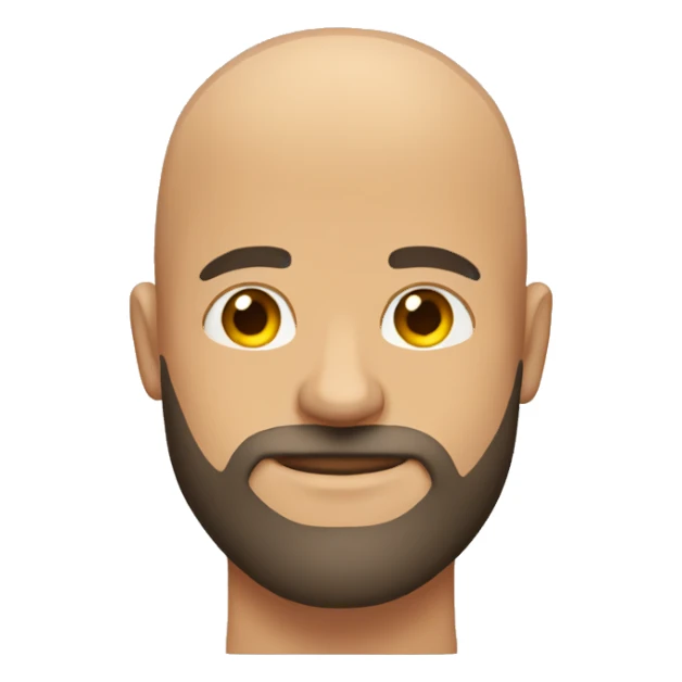 Bald man with beard and muscles sticker