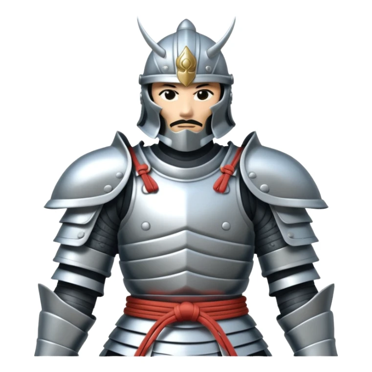 silver samurai armour sticker
