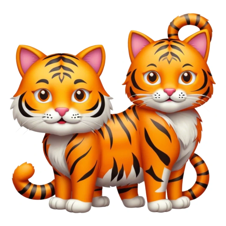 Tiger and cat sticker