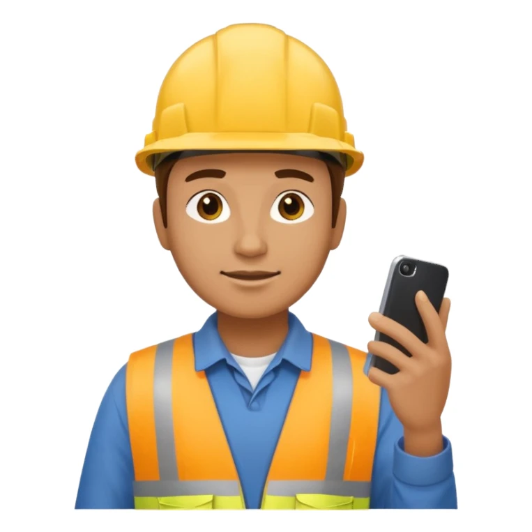 construction worker on his phone sticker
