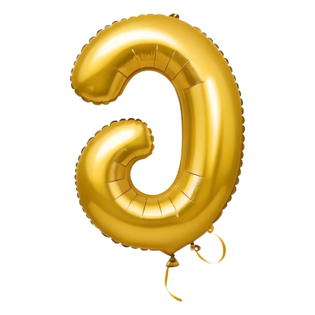 20 number in gold balloons sticker
