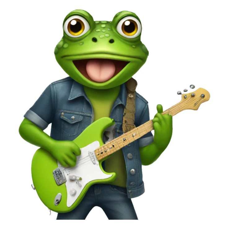 frog rock star sticker