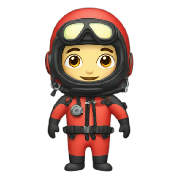 scuba diver with read beanie sticker
