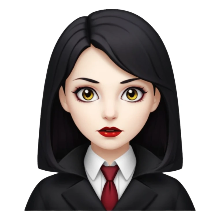 female vampire with coat long collars with tie sticker