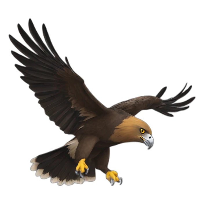 tasmanian wedge tail eagle black head flying sticker