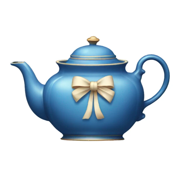 Vintage blue teapot with bows sticker