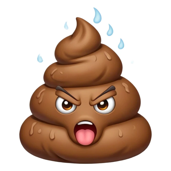 angry poop sticker