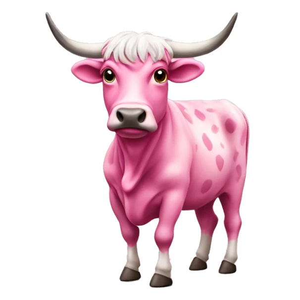 Pink highlander spotted cow sticker
