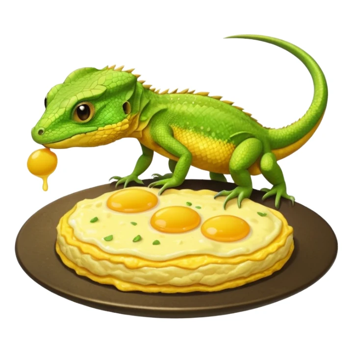 lizard eating omelette sticker