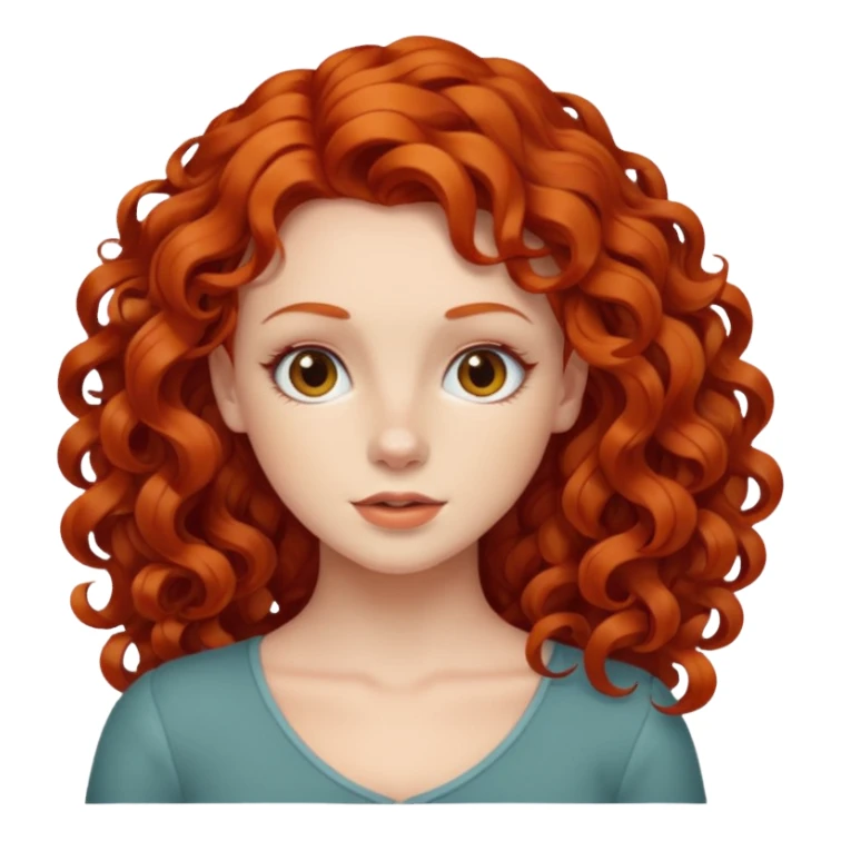 pelirroja definiéndose los bucles sticker