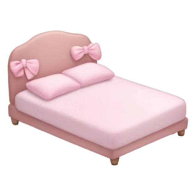 Soft pink bed with white bow sticker