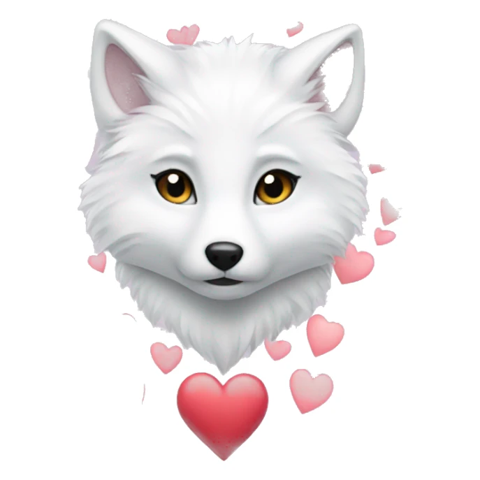 arctic fox with hearts inlove sticker