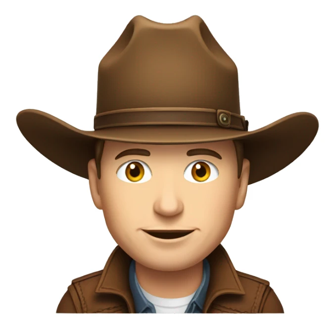 elon musk with a cowboy hat sticker